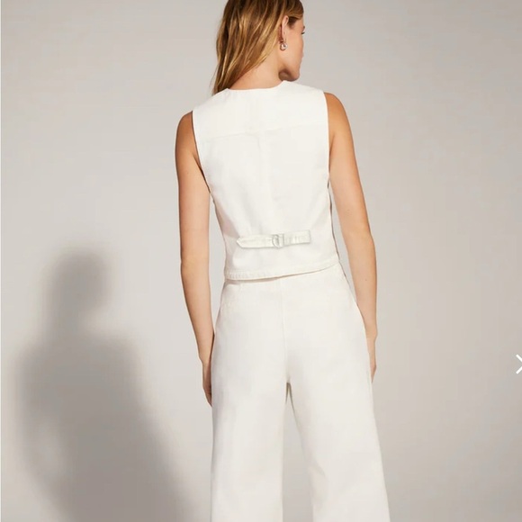 Favorite Daughter NWT The Poppy White Denim Vest 100% Cotton - Picture 3 of 11